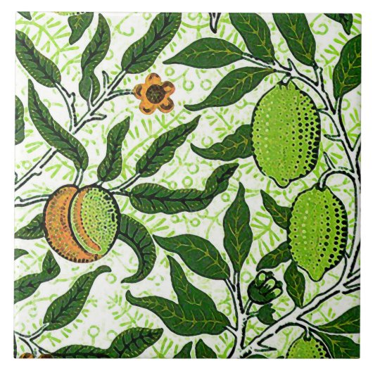 Carreau Fruit exotique de William Morris, vert de chaux (Devant)