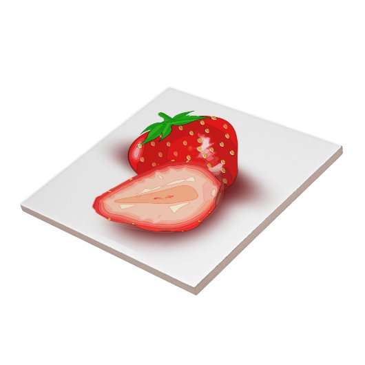Carreau Fruit fraise personnalisable Modèle d'image blanc (Côté)