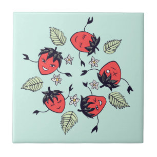 Carreau Fruit Kawaii à la fraise mûre