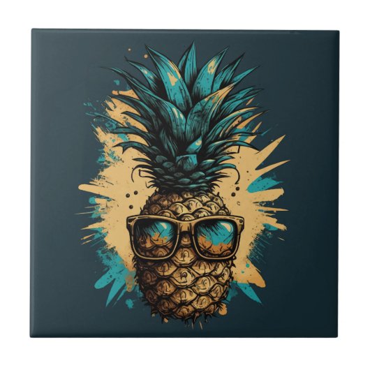 Carreau Fruits d'ananas marrants (Devant)