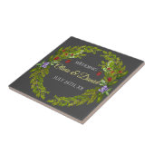 Carreau Fruits de forêt d'aquarelle mariage (Côté)