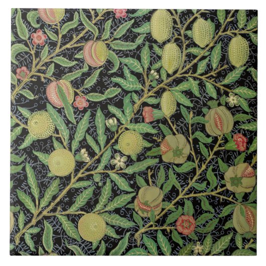 Carreau Fruits de Grenade Foncé de William Morris (Devant)