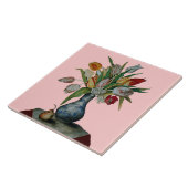 CARREAU FRUITS DE SAISON / TULIPS EN VASE ET PEAR (Côté)