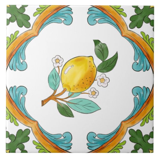 Carreau Fruits en majolique italienne (Devant)
