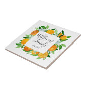 Carreau Fruits et fleurs orange Élégants Floral été (Côté)