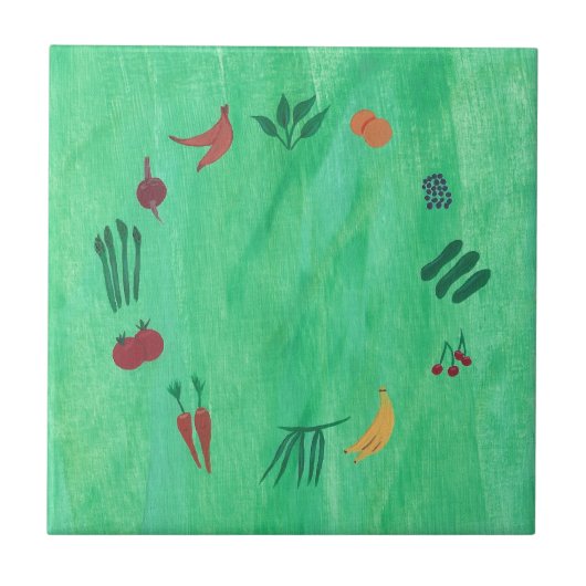 Carreau Fruits et légumes colorés Trivets (Devant)