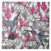 Carreau Fuchsia et colibris blancs (Devant)