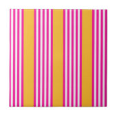 Carreau Fuchsia et jaune cinq bandes motif (Devant)