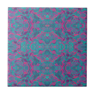 Carreau Fuchsia pourpre turquoise d'Arabesque Bohême