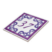 Carreau Fuchsia violet grand numéro de maison (Côté)