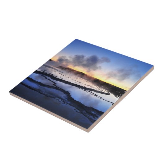 Carreau Fumée de geyser au coucher du soleil (Côté)