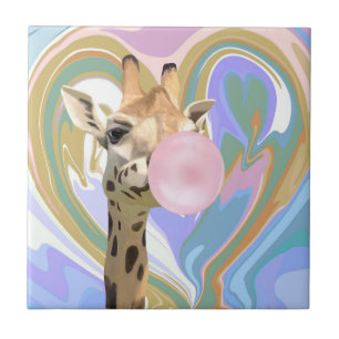 Carreau Fun Bubblegum soufflant Giraffe Liquide Swirl Bleu