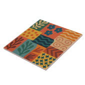 Carreau Fun Retro Garden Collage Motif Motif (Côté)