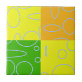 Carreau Fun Retro Quad Jaune Vert Orange Géométrique (Devant)