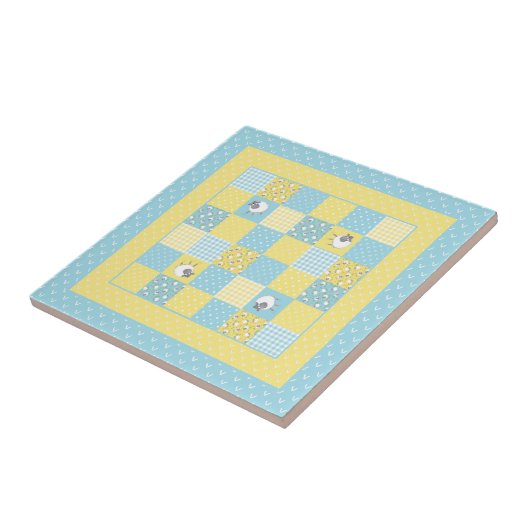 Carreau Fun Welsh Sheps, Faux Patchwork, Carrelage en céra (Côté)