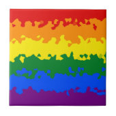 Carreau Funky Boho Abstrait Gay Rainbow Mosaic Pride Drape (Devant)
