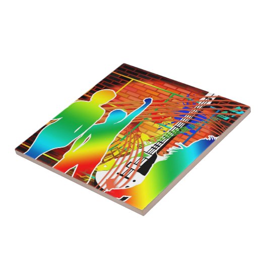 Carreau Funky Cool Music Dance Pop Art Design (Côté)