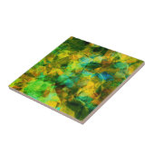 Carreau Funky Greens Moderne Conception abstraite (Côté)