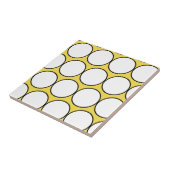 Carreau Funky Happy Cercles Noirs Blancs Polka Dot (Côté)