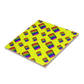 Carreau Funky Neon Rainbow Block Motif (Côté)