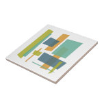 Carreau Funky Orange Bleu Vert Rectangles Mi-siècle<br><div class="desc">Ce magnifique carrelage en céramique moderne du milieu du siècle présente des rectangles funky dans les tons turquoise,  bleu,  orange et vert avocat. Quel ajout fabuleux à votre projet de carrelage !</div>