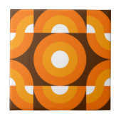Carreau Funky Orange Brown Retro Circles Art Motif (Devant)