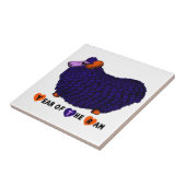 Carreau Funky Violet Ram Chinois Année Zodiac Tile (Côté)