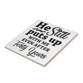 Carreau Funny 40ème anniversaire de Mariage (Côté)