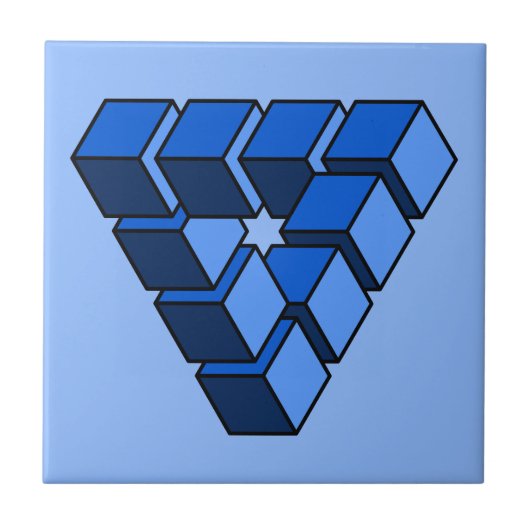 Carreau Funny Blue Black Toy Blocks Triangle Vector Art (Devant)