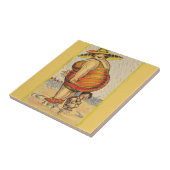 Carreau Funny Fat Lady sur la plage (Côté)