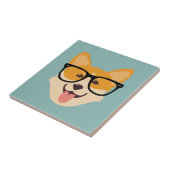 Carreau Funny Hipster Corgi (Côté)