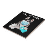 Carreau Funny husky chev dog wearing a face mask (Côté)