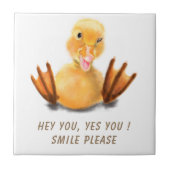 Carreau Funny Jaune Canard Jouer Wink Smile - Texte Person (Devant)