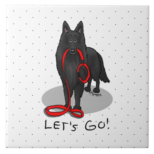 Carreau Funny Let's Go! Walk Belgian Sheepdog (black 1) (Devant)