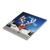 Carreau Funny Reindeer Peeking Christmas Meme  (Côté)