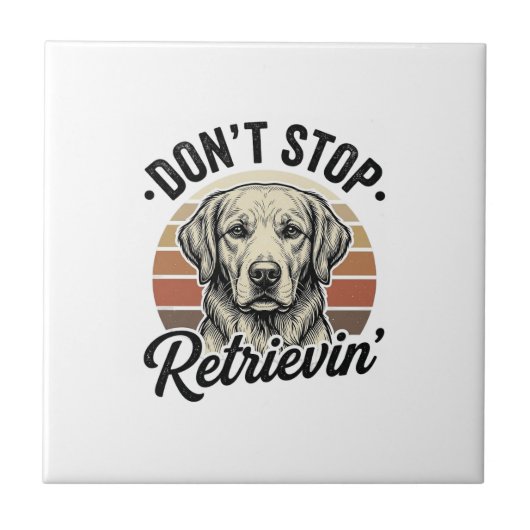 Carreau Funny Retriever Chien Gravure Vintage Graphique Te (Devant)