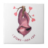 Carreau Funny Romantic Sloth Smile Ceramic Tile (Devant)