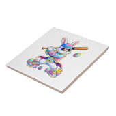 Carreau Funny Tie Dye Rabbit Baseball Easter Bunny Men Boy (Côté)