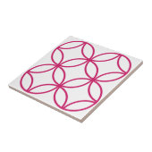 Carreau Fuschia rose cercle fleur répétition motif sur bla (Côté)