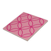 Carreau Fuschia rose cercle fleur répétition motif sur ros (Côté)