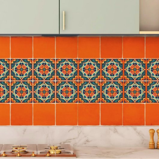 Carreau Fusion Floral Moderne Mexicano Espagnol