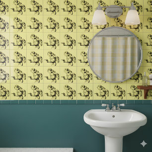 Carreau Futuriste et nostalgique Retro Sci-Fi Ray Gun Man