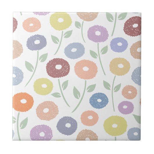 Carreau Fuzzy Flower Pattern Pastels (Devant)