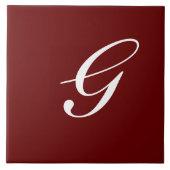 Carreau G Monogramme Blanc initial sur Maroon (Devant)