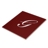 Carreau G Monogramme Blanc initial sur Maroon (Côté)