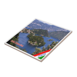 Carreau GAL052 ISOLA COMACINA, Lac de Côme, Italie,
