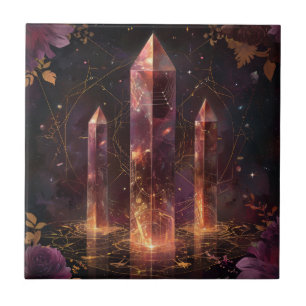 Carreau Galaxie à motif fantaisie d'améthyste pourpre
