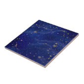 Carreau Galaxie bleue avec étoiles d'or (Côté)