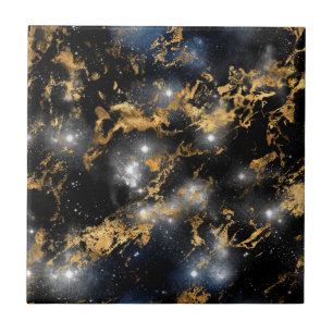 Carreau Galaxie de l'espace nocturne étoilé en marbre do