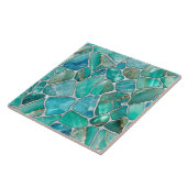 Carreau Galets aquamarins sur perles (Côté)